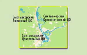 Карта Сыктывкарских благочиний