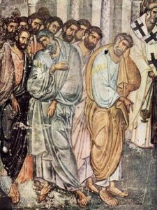 Апостолы (фрески Церкви Св. Троицы монастыря Сопочани (Сербия), около 1265 г.)