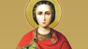 Святой великомученик и целитель Пантелеимон (фрагмент иконы)