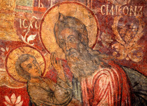 Сретение Господне (деталь фрески, Сретенский монастырь)