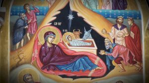 Фрагмент фрески Рождества Христова